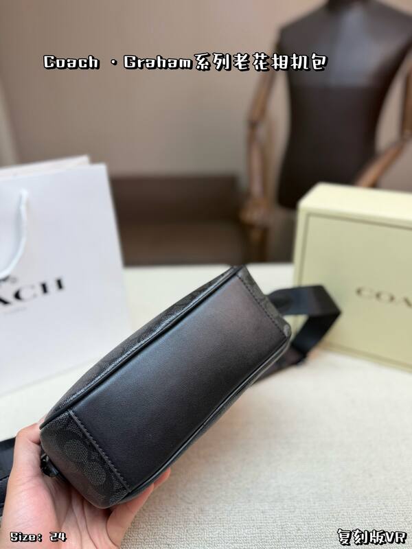 Coach Graham Black signature coated canvas crossbody — Premium Replica