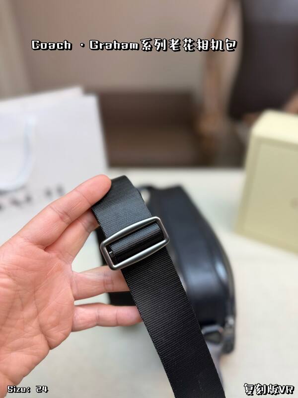 Coach Graham Black signature coated canvas crossbody — Premium Replica