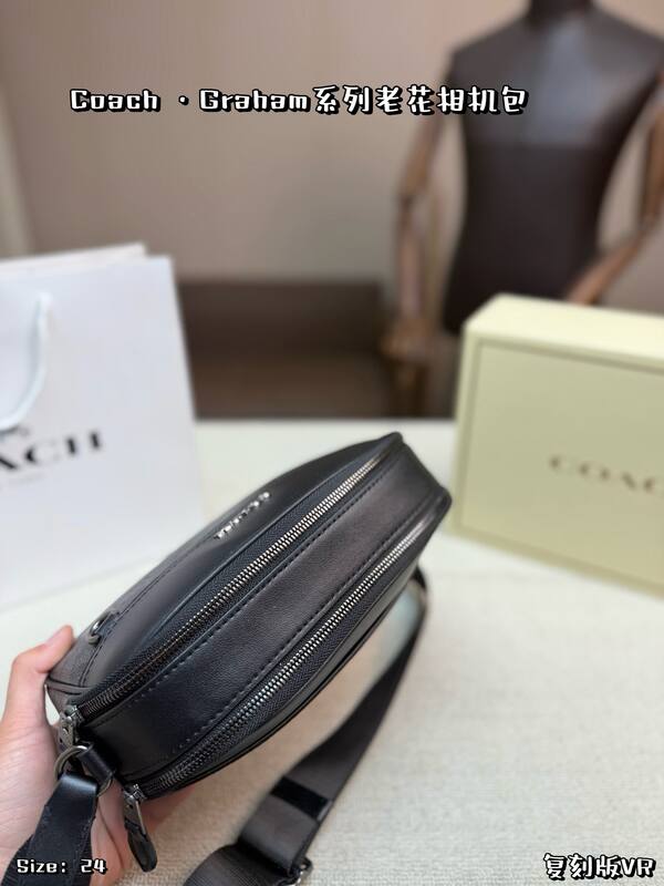 Coach Graham Black signature coated canvas crossbody — Premium Replica
