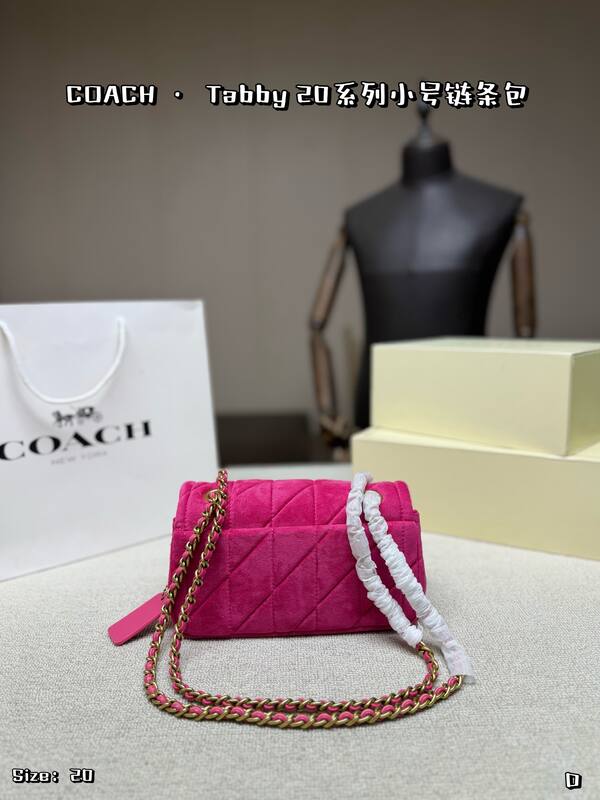 Coach Tabby Fuchsia suede crossbody — Premium Replica