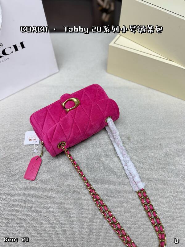 Coach Tabby Fuchsia suede crossbody — Premium Replica
