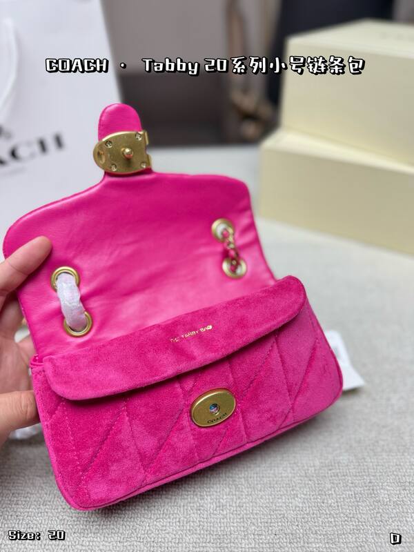 Coach Tabby Fuchsia suede crossbody — Premium Replica