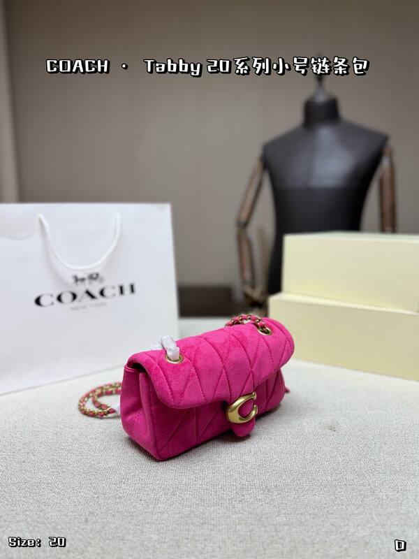 Coach Tabby Fuchsia suede crossbody — Premium Replica