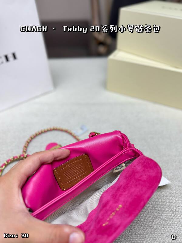 Coach Tabby Fuchsia suede crossbody — Premium Replica