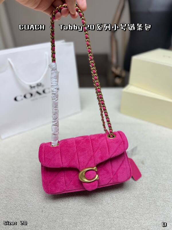 Coach Tabby Fuchsia suede crossbody — Premium Replica