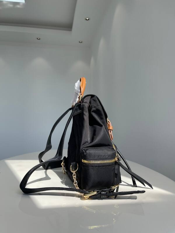 Burberry Black nylon with brown leather trim 26x16x11cm backpack — Top Quality Replica