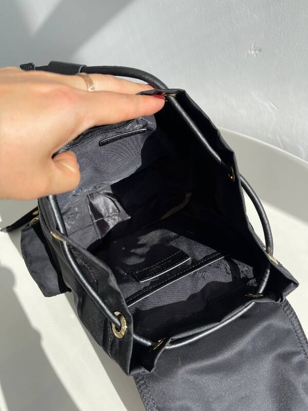 Burberry Black nylon with brown leather trim 26x16x11cm backpack — Top Quality Replica