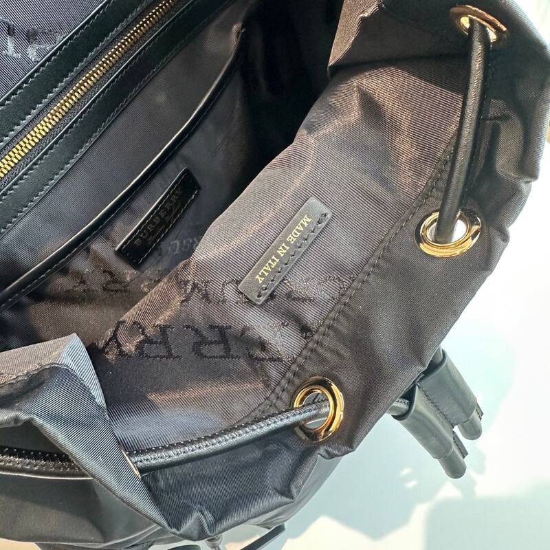 Burberry Black nylon with brown leather trim 28x37x15cm backpack — Premium Replica