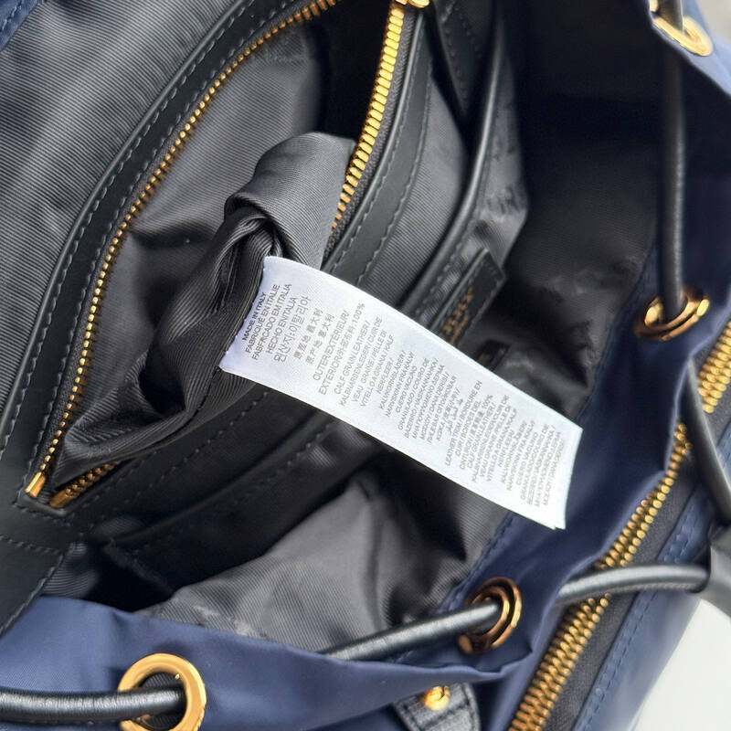 Burberry Navy blue nylon with black leather trim 22 x backpack — Top Quality Replica