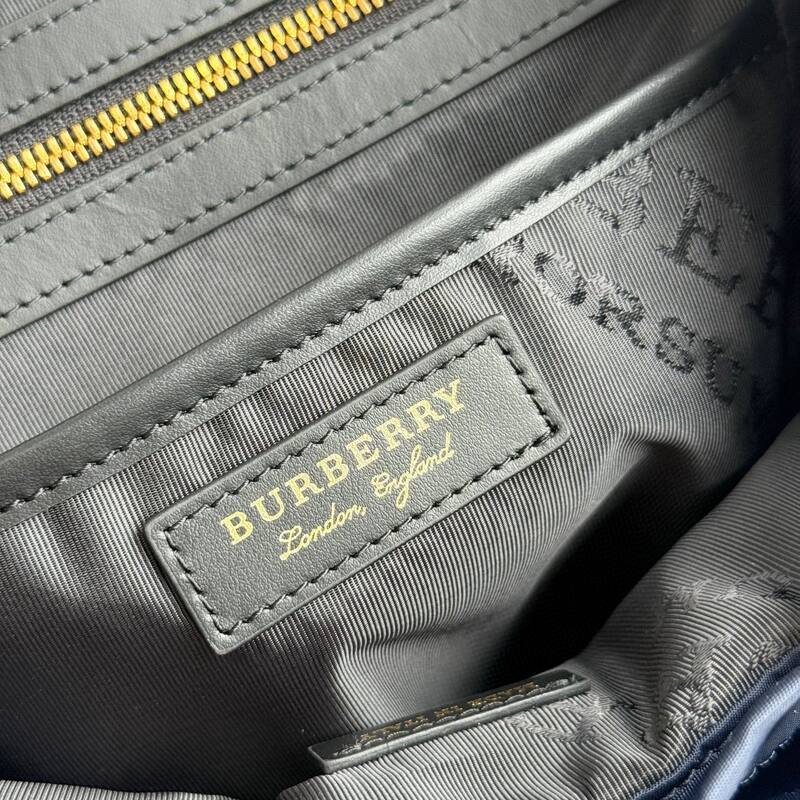 Burberry Navy blue nylon with black leather trim 22 x backpack — Top Quality Replica