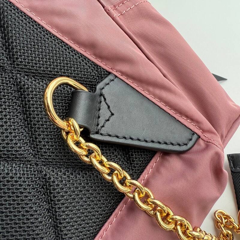 Burberry Dusty pink nylon with black leather trim 22 x backpack — Premium Replica