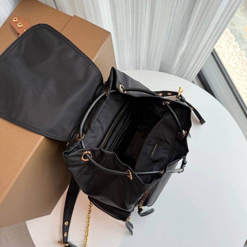 Burberry Black nylon with brown leather trim 22 x backpack — Top Quality Replica