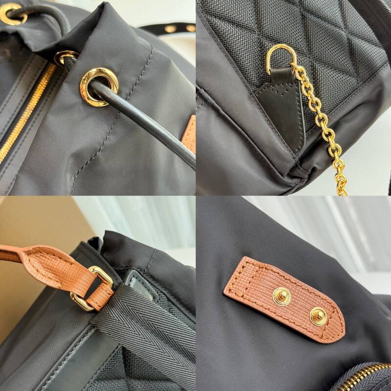 Burberry Black nylon with brown leather trim 22 x backpack — Top Quality Replica