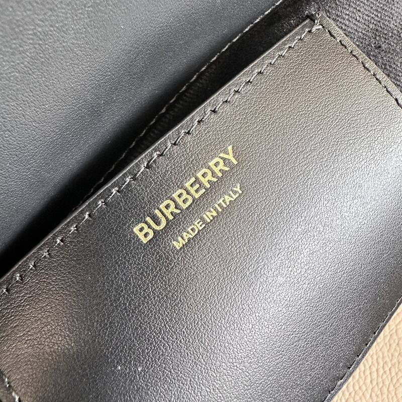Burberry Birch Brown Check with Black Leather Trim shoulder bag — Premium Replica