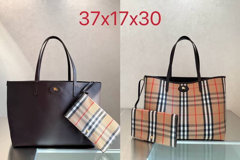 Burberry Black / Black Check / Brown / Haymarket Check 37.5x17x30cm / 37x17x30cm tote — Top Quality Replica
