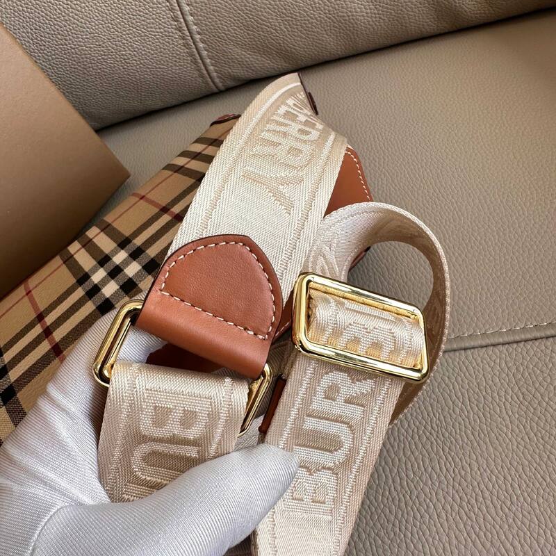 Burberry Vintage Check with Brown Leather Trim crossbody bag — Top Quality Replica