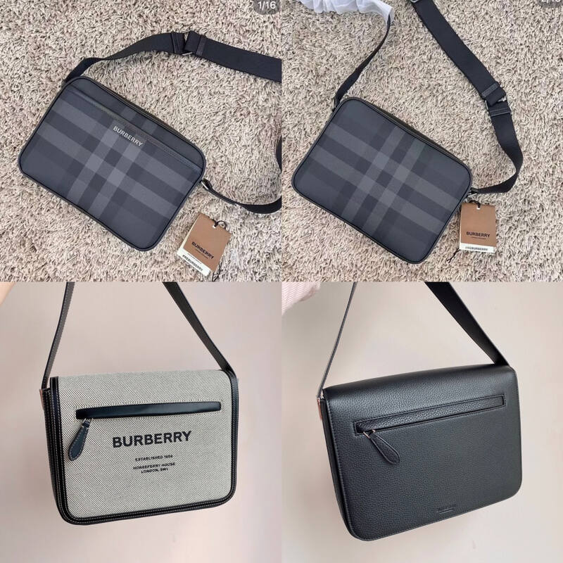 Burberry Black Beige Charcoal Check crossbody bag — Top Quality Replica