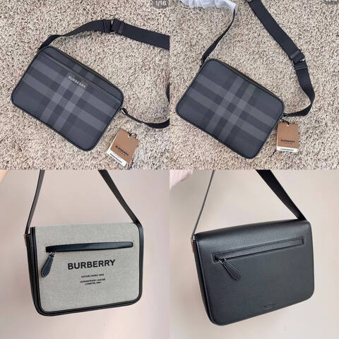 Burberry Black Beige Charcoal Check 23x17cm crossbody bag Top Quality Replica