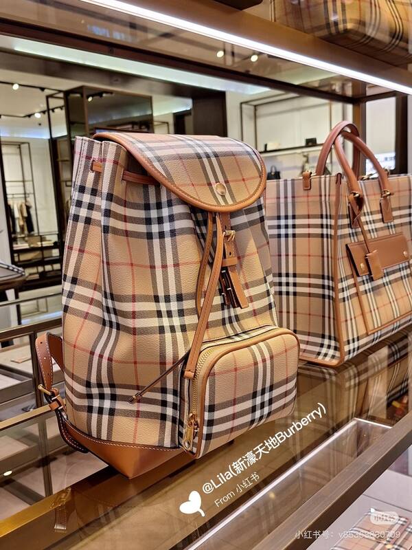 Burberry Freya Tote Vintage Check with Brown Leather Trim 40x30x16cm tote bag — Top Quality Replica