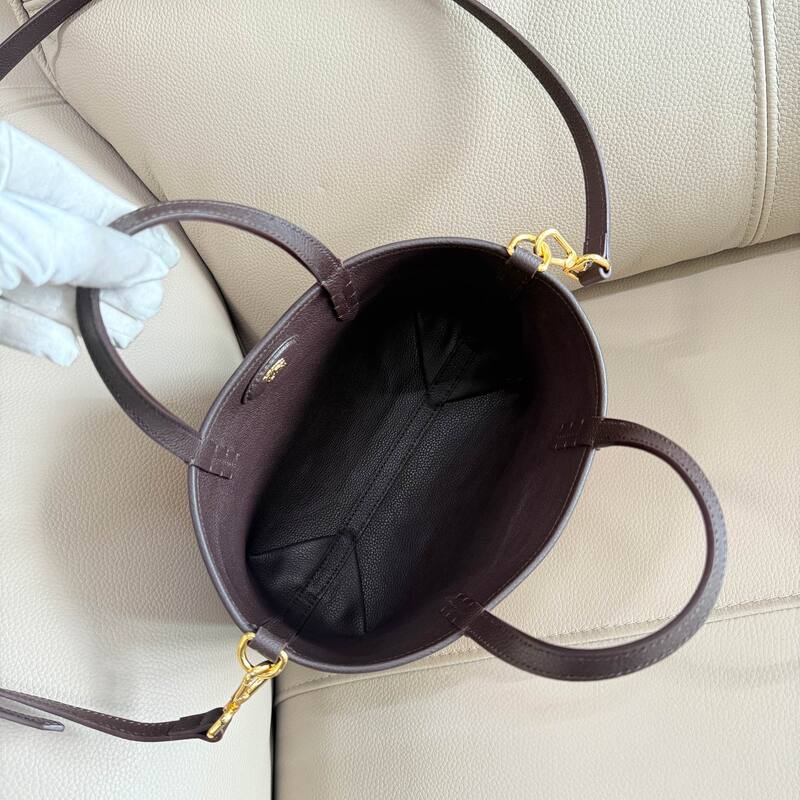 Burberry Vintage Check canvas with dark brown leather trim 22x10x20cm tote — Top Quality Replica