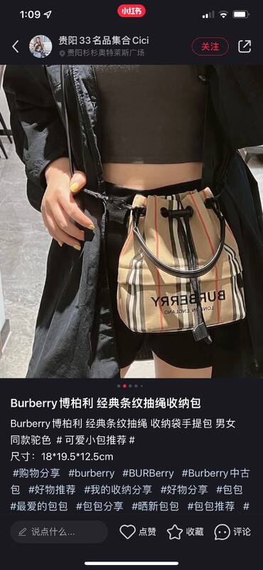 Burberry Beige Icon Stripe 18*19.5*12.5cm crossbody — Top Quality Replica