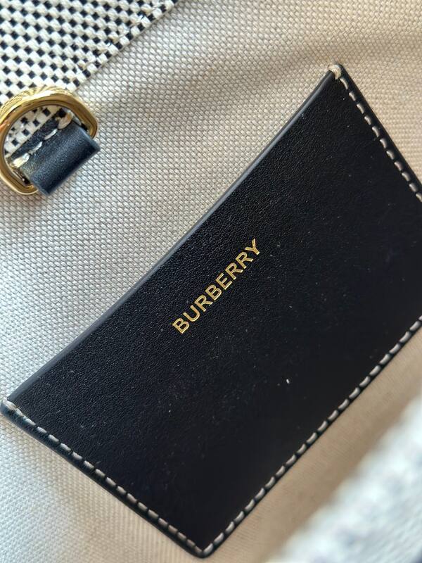 Burberry Mini Freya Tote Beige canvas with black leather trim tote bag — 1:1 Replica