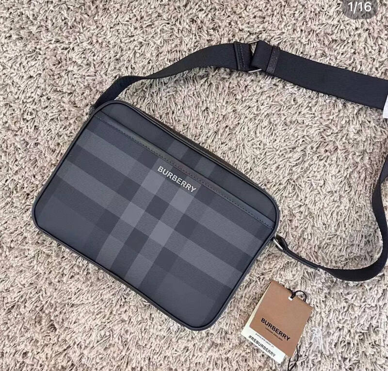 Burberry Muswell Charcoal Check with Black Leather Trim 25 x crossbody — AAA Quality Replica