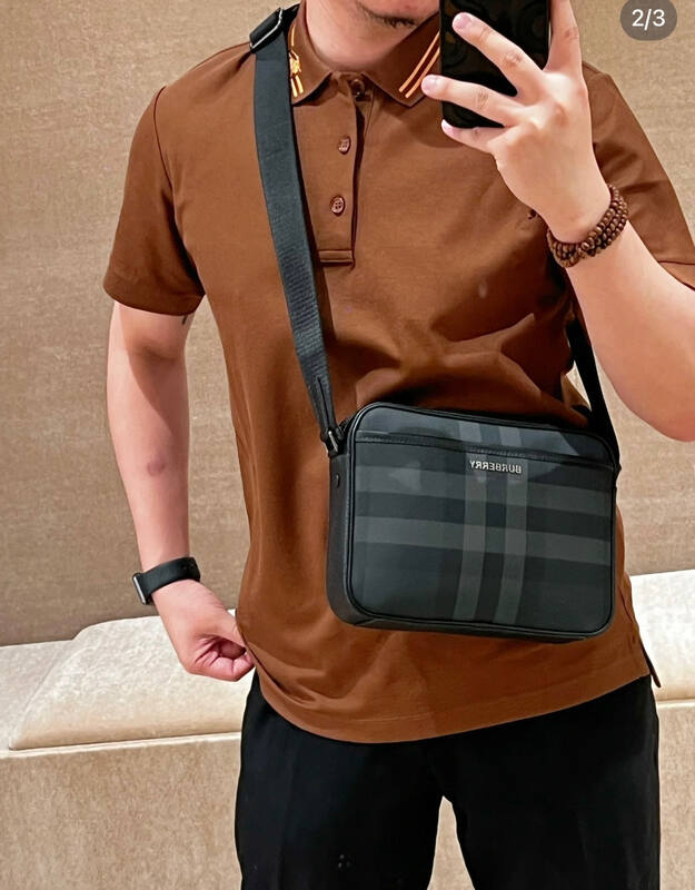 Burberry Muswell Charcoal Check with Black Leather Trim 25 x crossbody — AAA Quality Replica