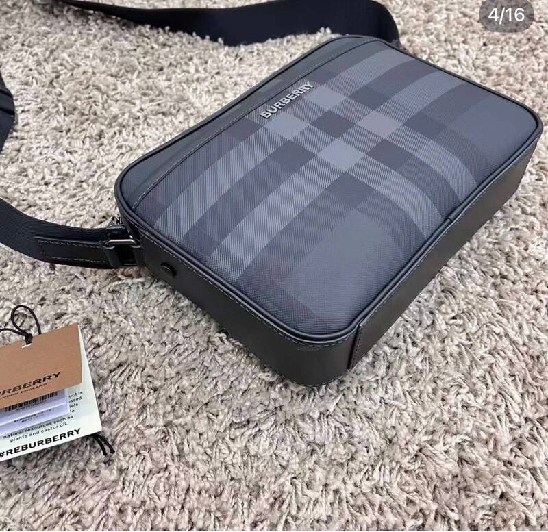 Burberry Muswell Charcoal Check with Black Leather Trim 25 x crossbody — AAA Quality Replica