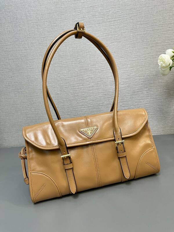 Prada Caramel brown leather 31x15x12cm shoulder — Top Quality Replica