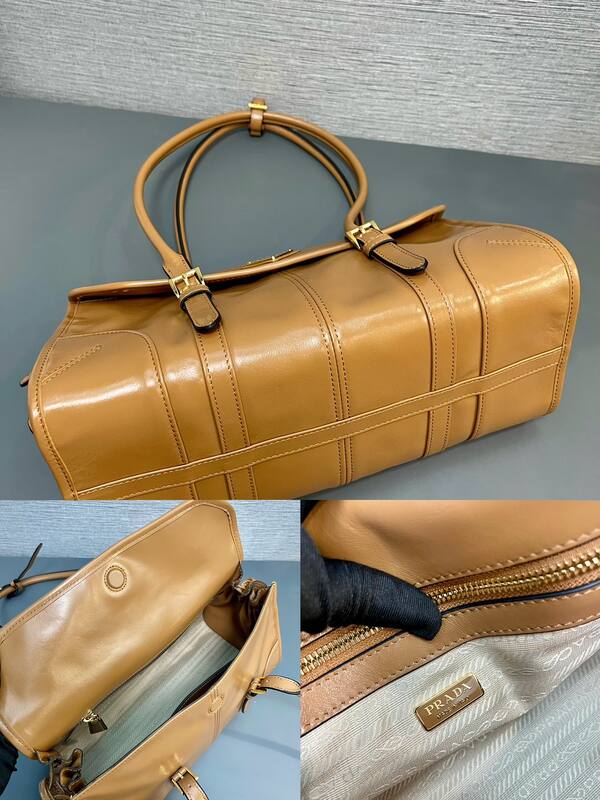 Prada Caramel brown leather 31x15x12cm shoulder — Top Quality Replica
