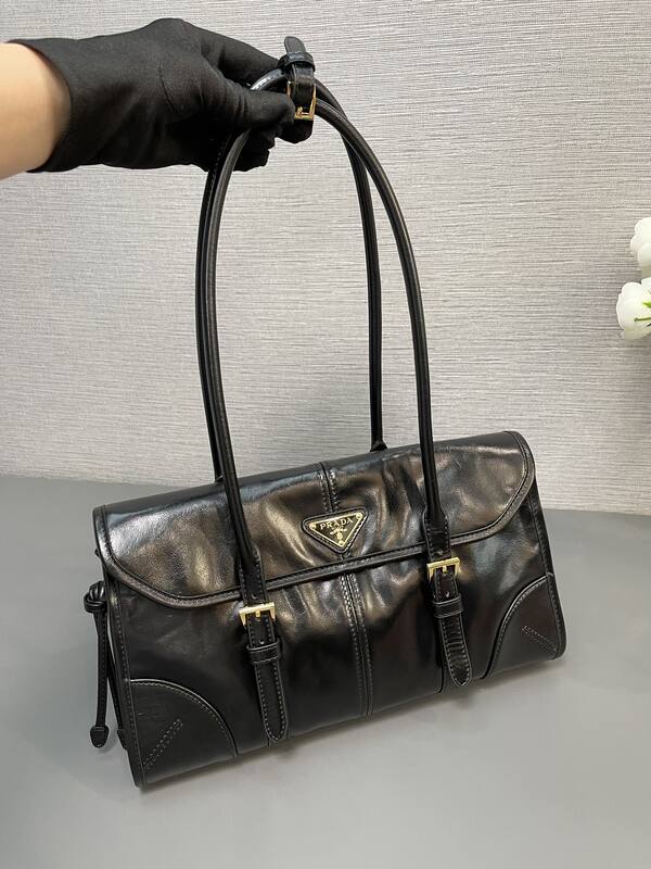 Prada Black shiny leather 31x15x12cm shoulder — AAA Quality Replica