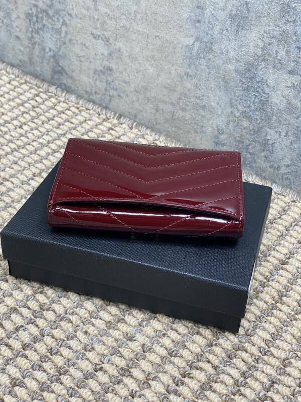 Saint Laurent Monogram Burgundy patent leather evening — Top Quality Replica