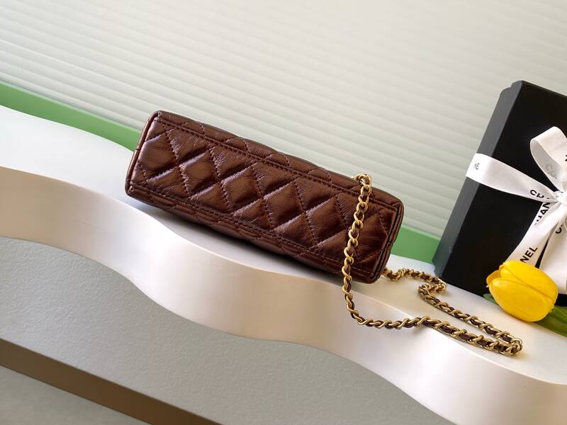 Chanel Kelly Brown quilted leather shoulder — Premium Replica