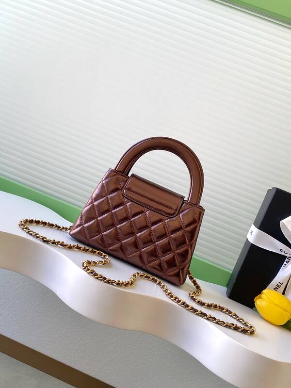 Chanel Kelly Brown quilted leather shoulder — Premium Replica