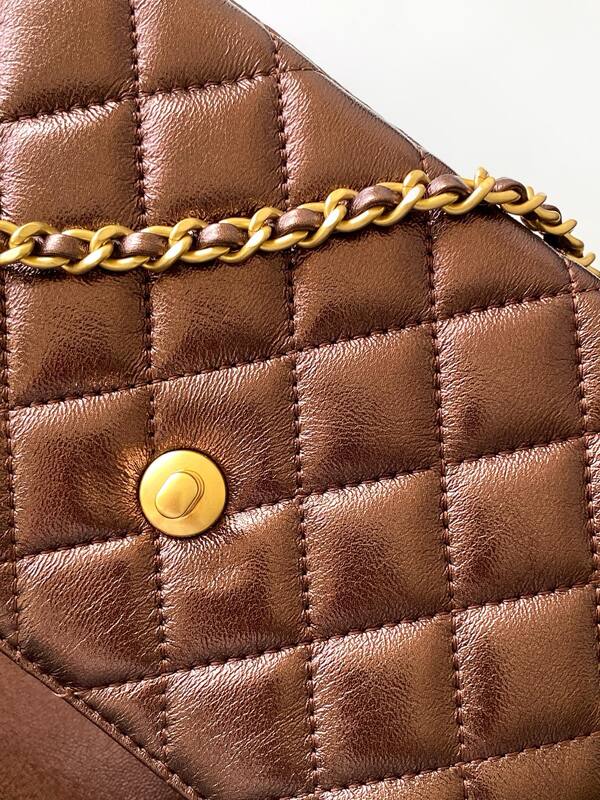Chanel Kelly Brown quilted leather shoulder — Premium Replica