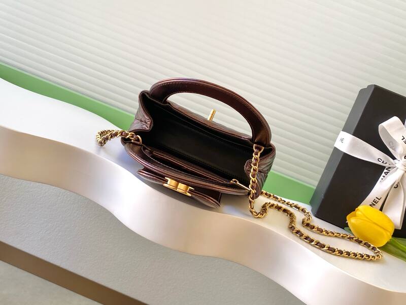 Chanel Kelly Brown quilted leather shoulder — Premium Replica