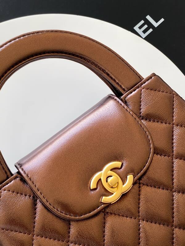 Chanel Kelly Brown quilted leather shoulder — Premium Replica