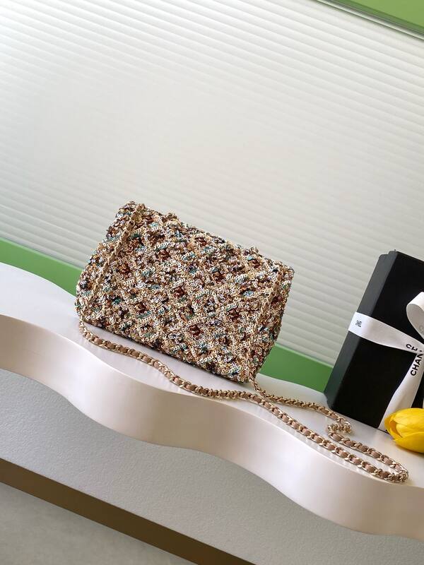 Chanel Classic Flap Gold sequin shoulder — 1:1 Replica