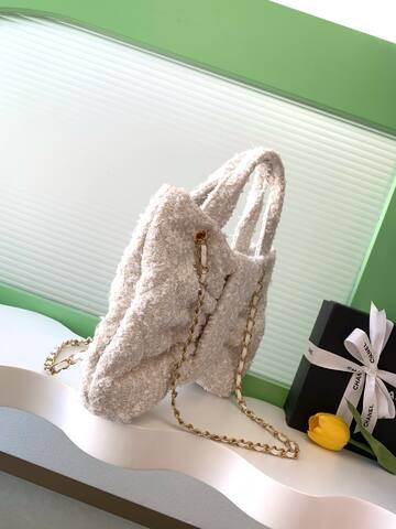 Chanel Cream tweed shoulder 1 1 Replica