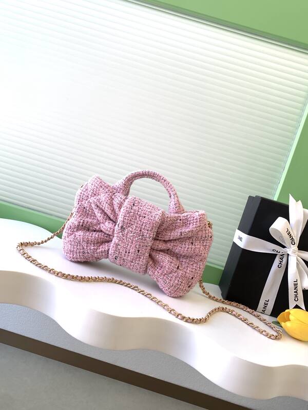 Chanel Pink tweed mini crossbody — 1:1 Replica