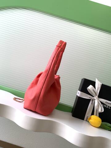 Chanel Coral Pink Quilted Leather shoulder Premium Replica