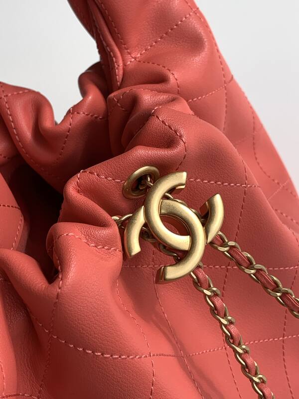 Chanel Coral Pink Quilted Leather shoulder — Premium Replica
