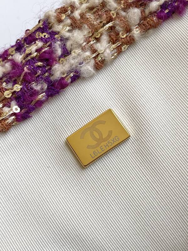Chanel Classic Flap Purple Tweed shoulder — Premium Replica