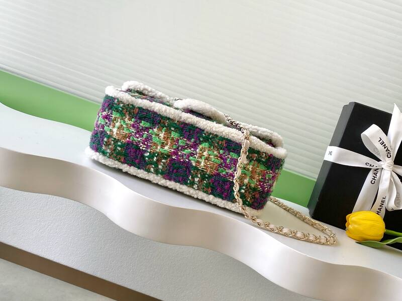 Chanel CF Purple Green Tweed shoulder — 1:1 Replica