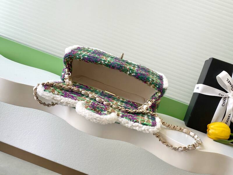 Chanel CF Purple Green Tweed shoulder — 1:1 Replica