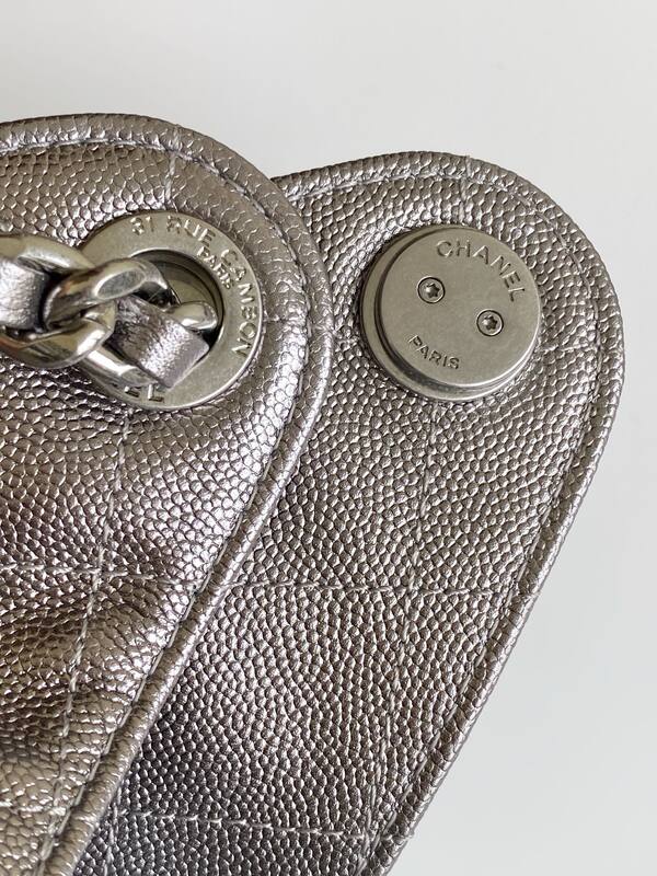 Chanel metallic taupe quilted leather shoulder — AAA Quality Replica