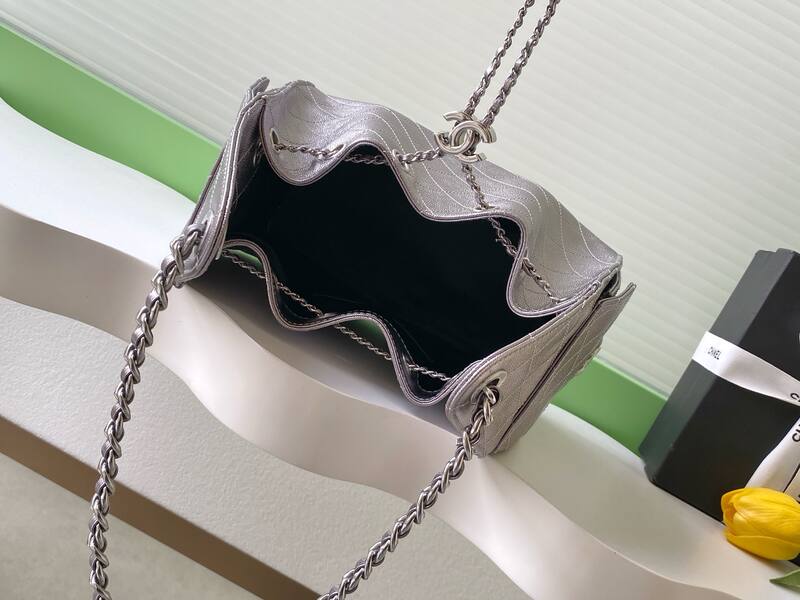 Chanel metallic taupe quilted leather shoulder — AAA Quality Replica
