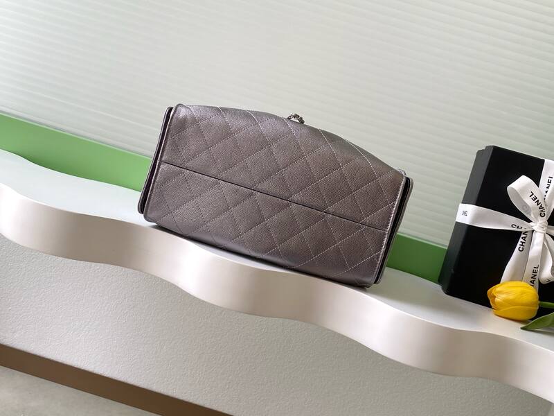 Chanel metallic taupe quilted leather shoulder — AAA Quality Replica
