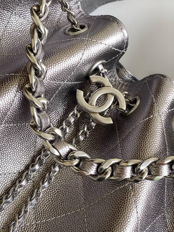 Chanel metallic taupe quilted leather shoulder — AAA Quality Replica
